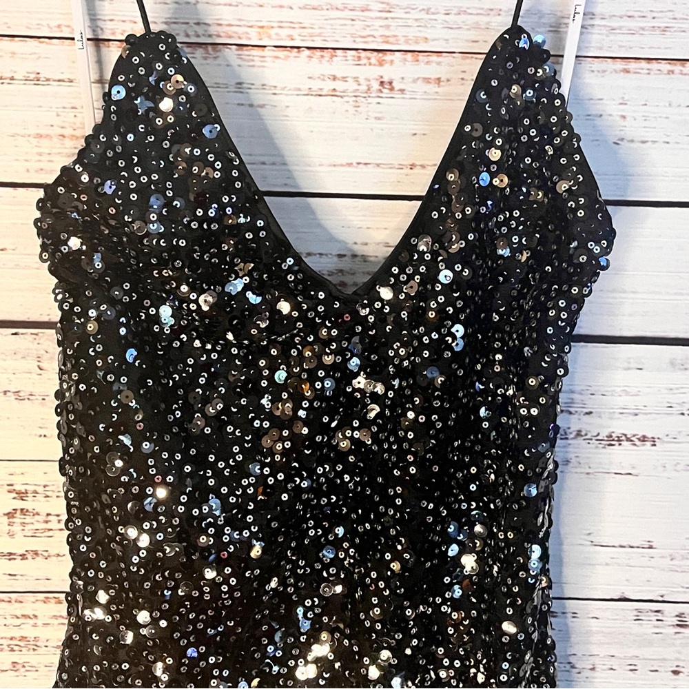 Lulus Force of Fashion Black Backless Sequin Mini Dress - Picture 3 of 9